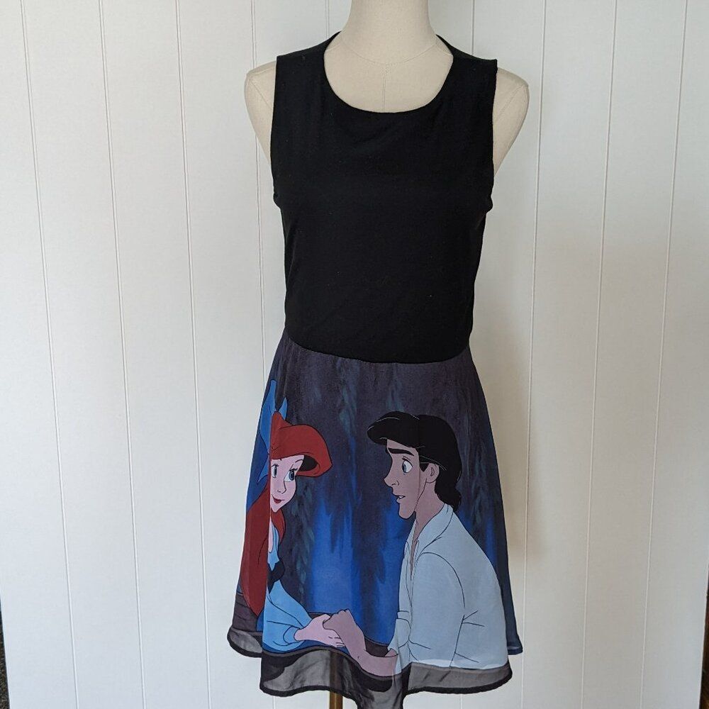 Little Mermaid Ariel & Eric Tank Skater Dress - Jr's Large - Kiss the Girl